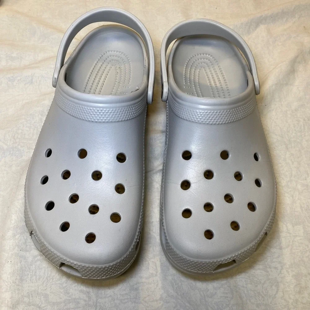 Crocs Classic Clog Light Gray Men's 12 Women's 14 Comfort Casual Shoes